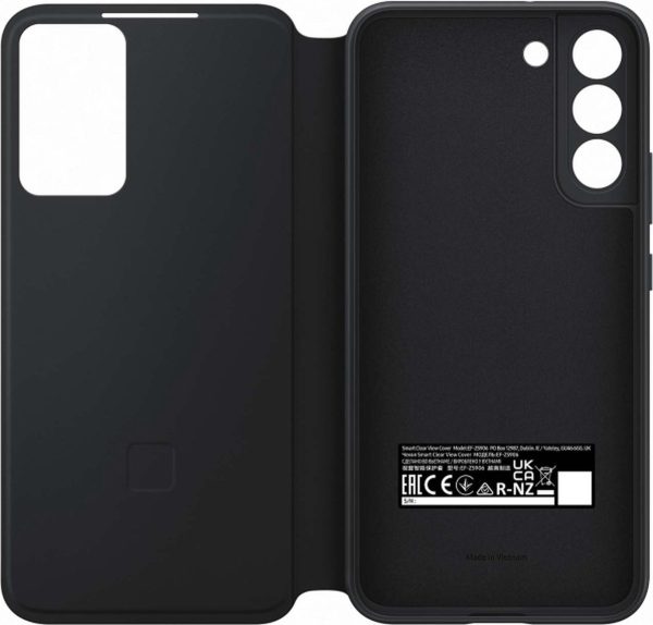 samsung galaxy s22 plus smart clear view cover zwart opengeklapt