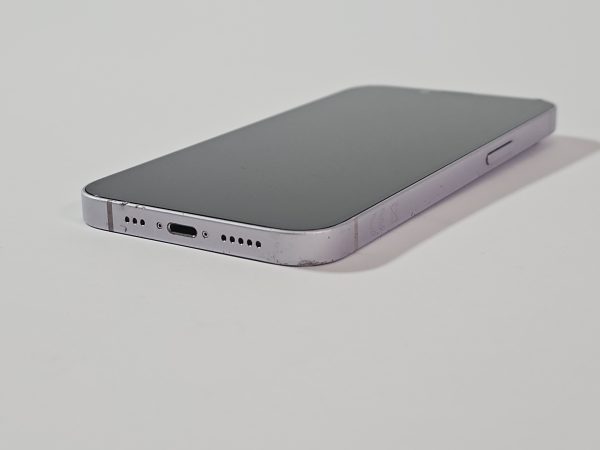 apple iphone 14 256gb paars 81% accu zijkant