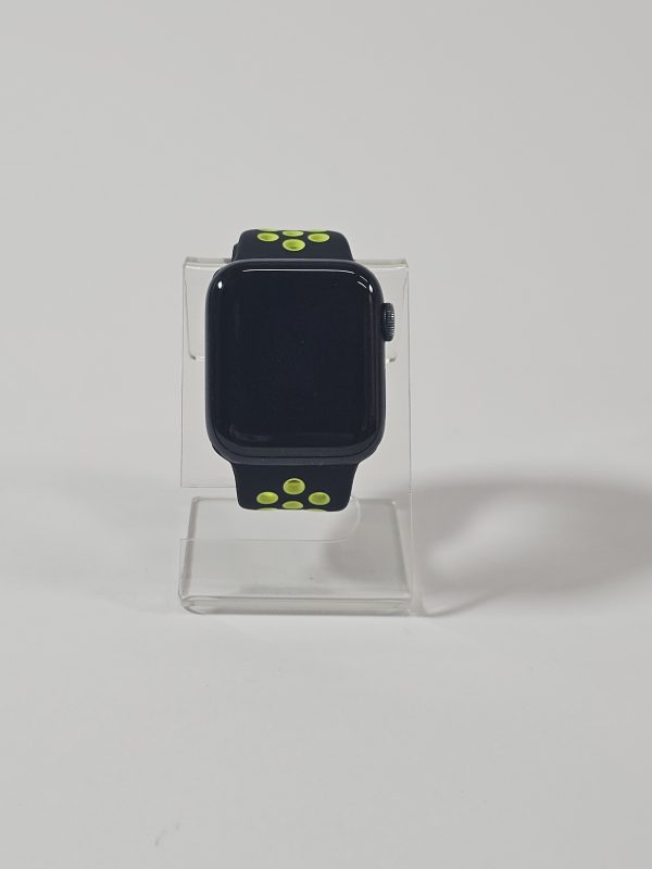 apple watch se (2022) gps 40mm zwart / groen band voorkant