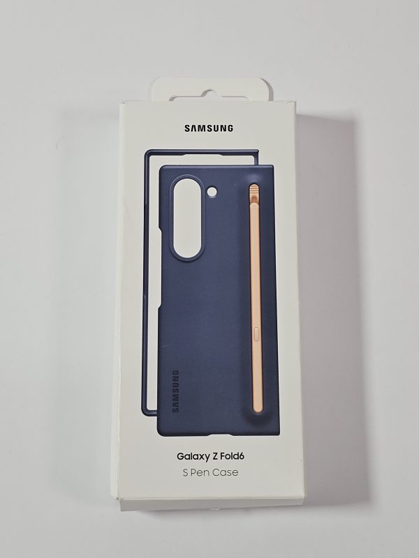 samsung galaxy z fold6 hoesje s pen case navy blauw doosje