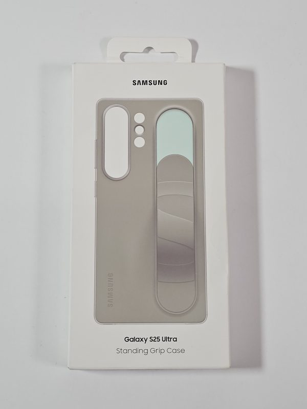 samsung galaxy s25 ultra hoesje standing grip case grijs doosje