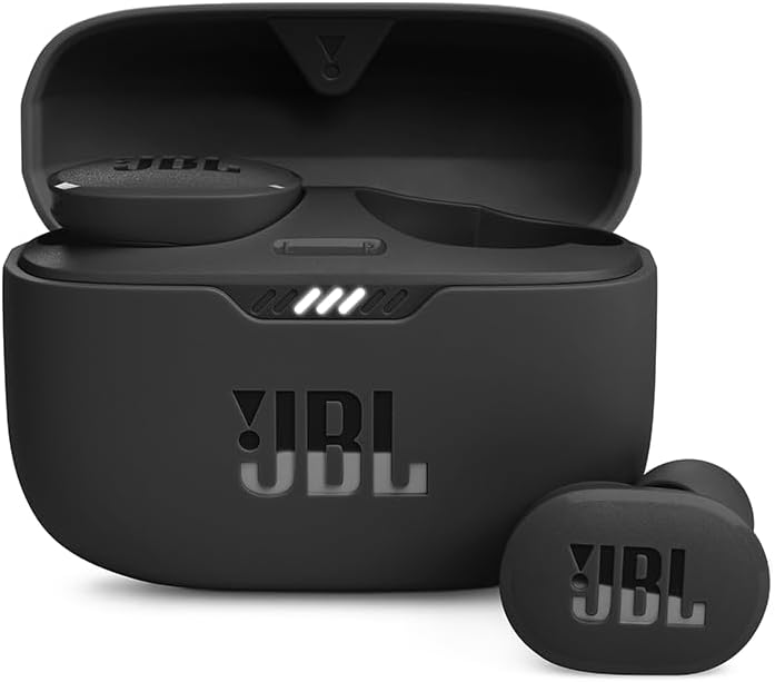 jbl tune 130nc draadloze oordopjes anc zwart voorkant
