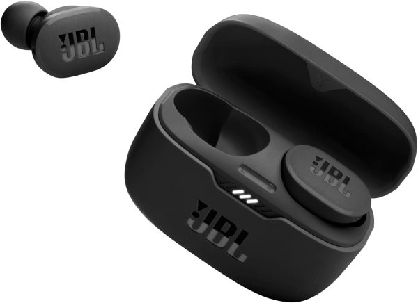 jbl tune 130nc draadloze oordopjes anc zwart detail oplaadcase