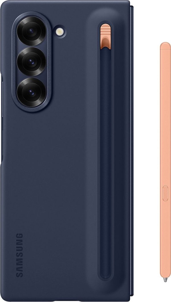 samsung galaxy z fold6 hoesje s pen case navy blauw achterkant