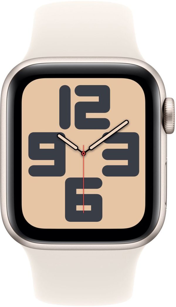 apple watch se (2024) 40mm starlight sport band s/m voorkant