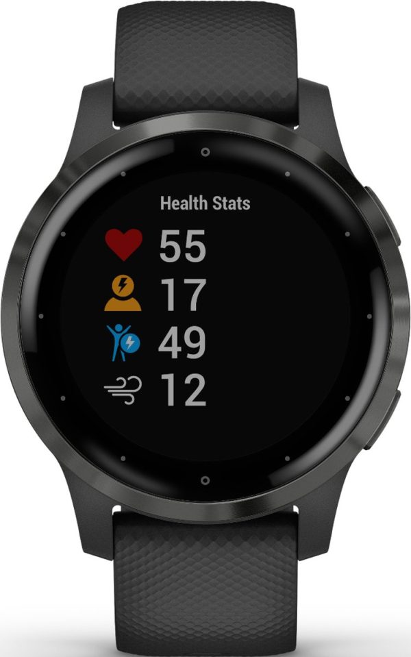 garmin vivoactive 4s smartwatch gps 45mm zwart voorkant