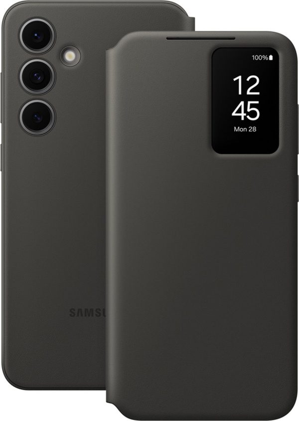 samsung galaxy s24 fe hoesje smart view wallet zwart voor en achterkant