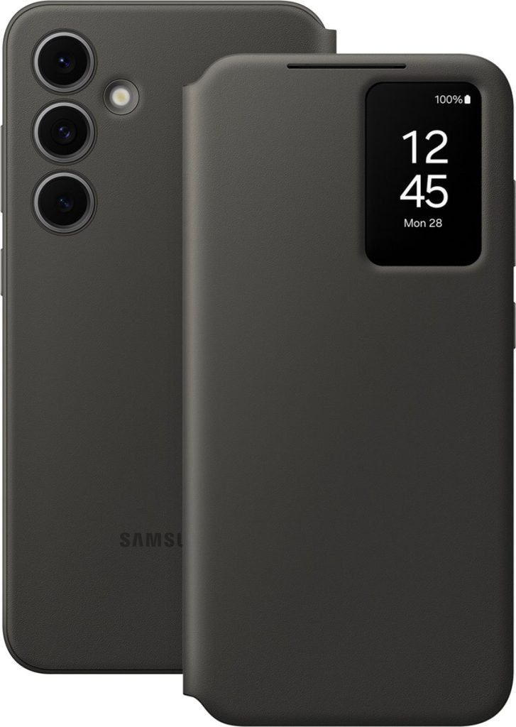 samsung galaxy s24 fe hoesje smart view wallet zwart voor en achterkant