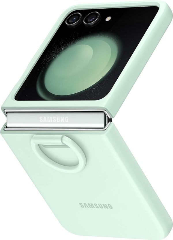 silicone case with ring samsung galaxy z flip5 groen zijkant