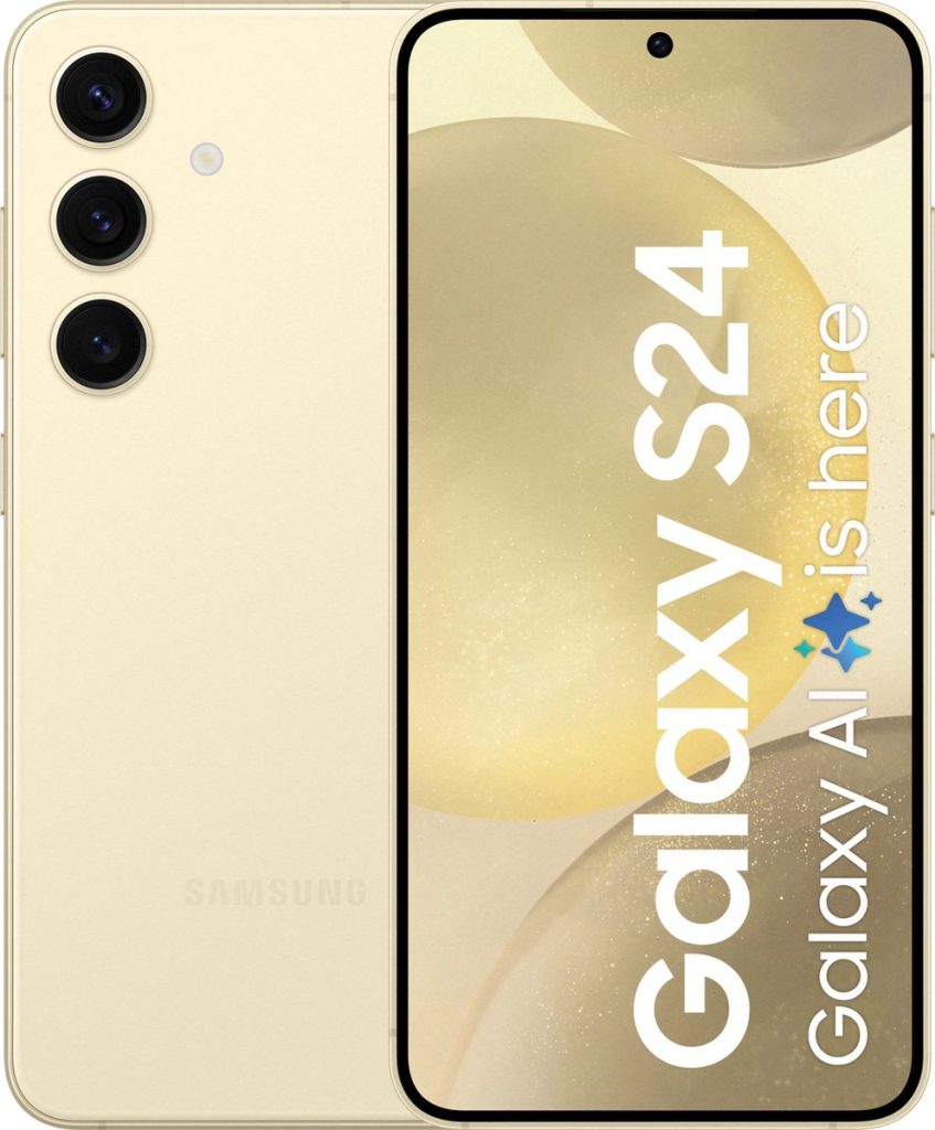 samsung galaxy s24 5g 256gb amber yellow voor-achterzijde