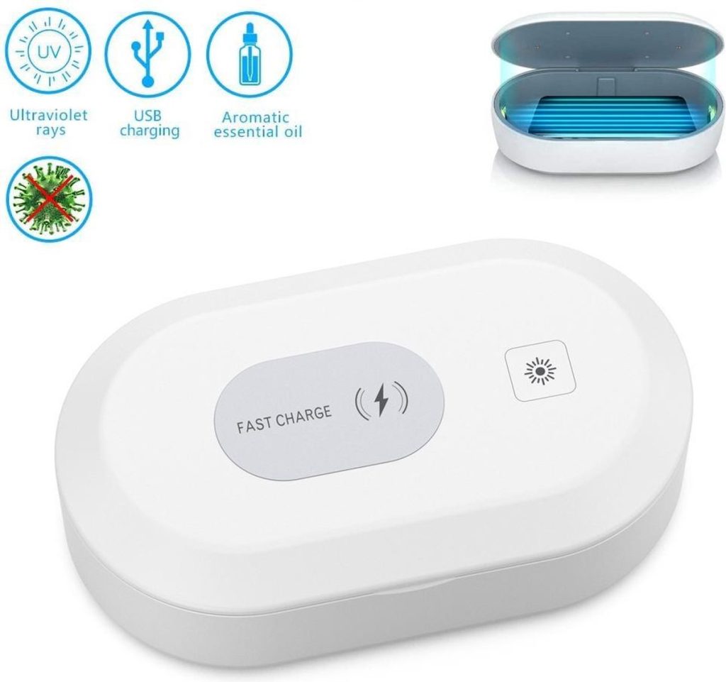 caseme uv box cleaner + draadloze lader voor smartphones universeel wit specificatie