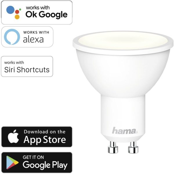 hama wifi ledlamp dimbaar spraak/app bediening wit
