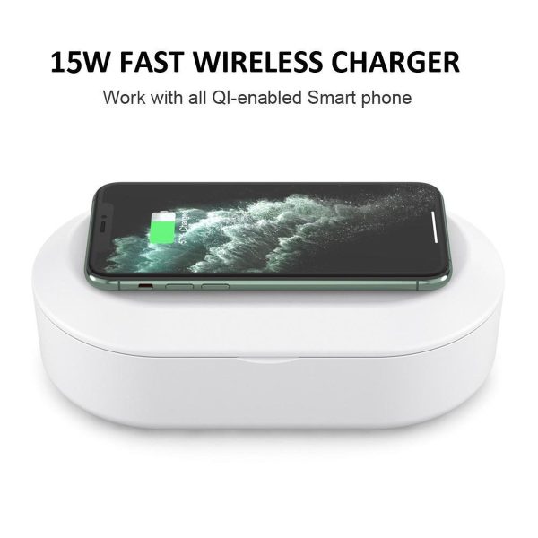 caseme uv box cleaner + draadloze lader voor smartphones universeel wit specificatie