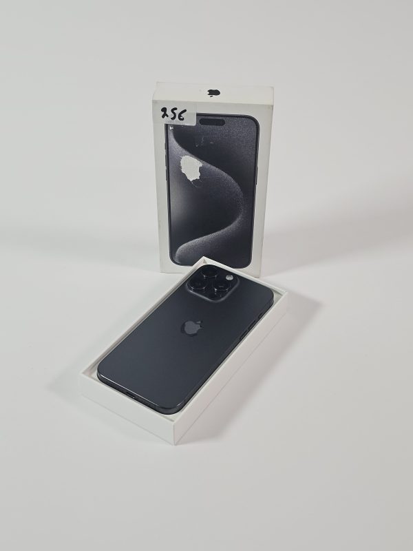 apple iphone 15 pro max 256gb titanium zwart 90% accu doos