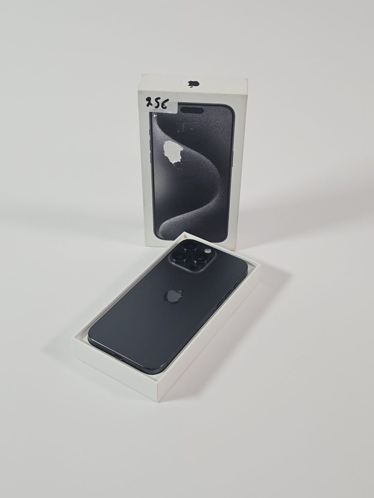 apple iphone 15 pro max 256gb titanium zwart 90% accu doos
