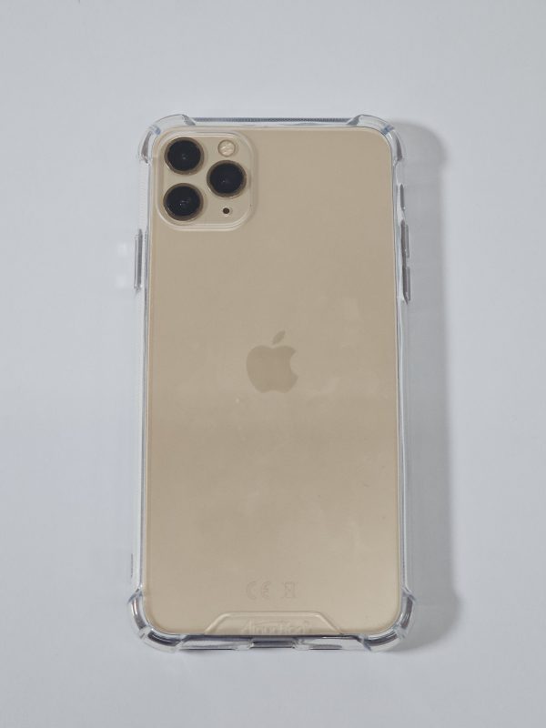 apple iphone 11 pro max 64gb goud 100% accu achterkant met hoesje erop