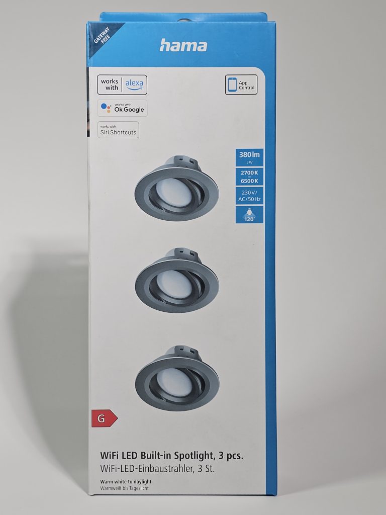 hama wifi led inbouwspot grijs (3 pack) | nieuw - Vooraanzicht
