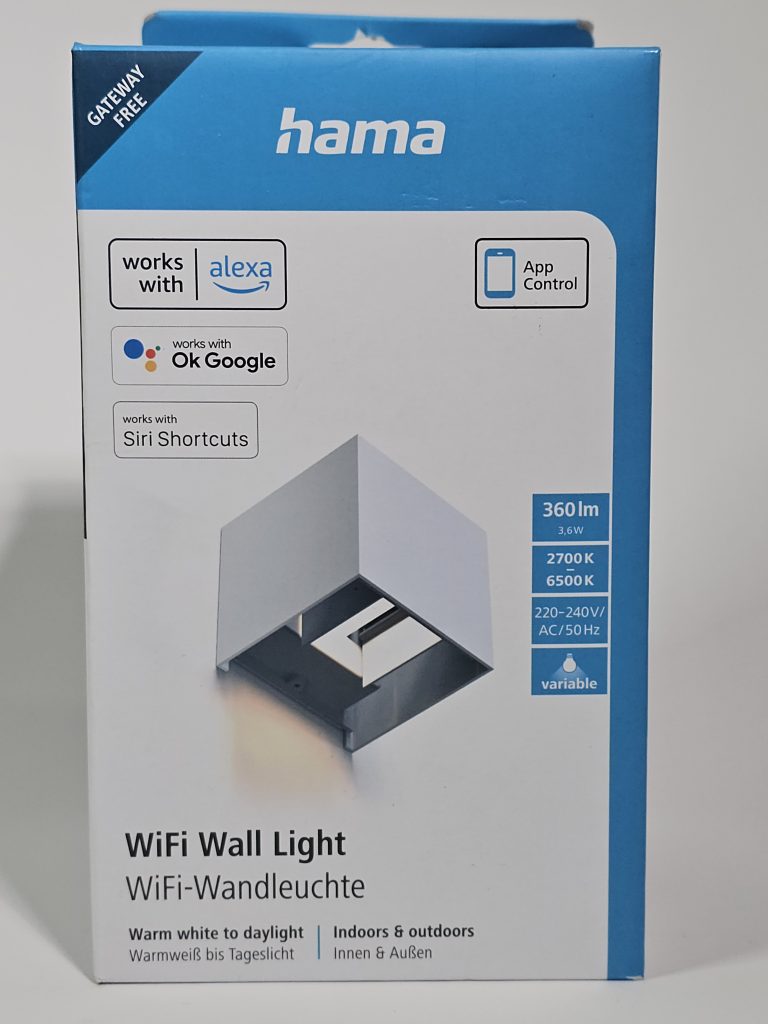 hama wifi led wandlamp voor binnen en buiten - Vooraanzicht