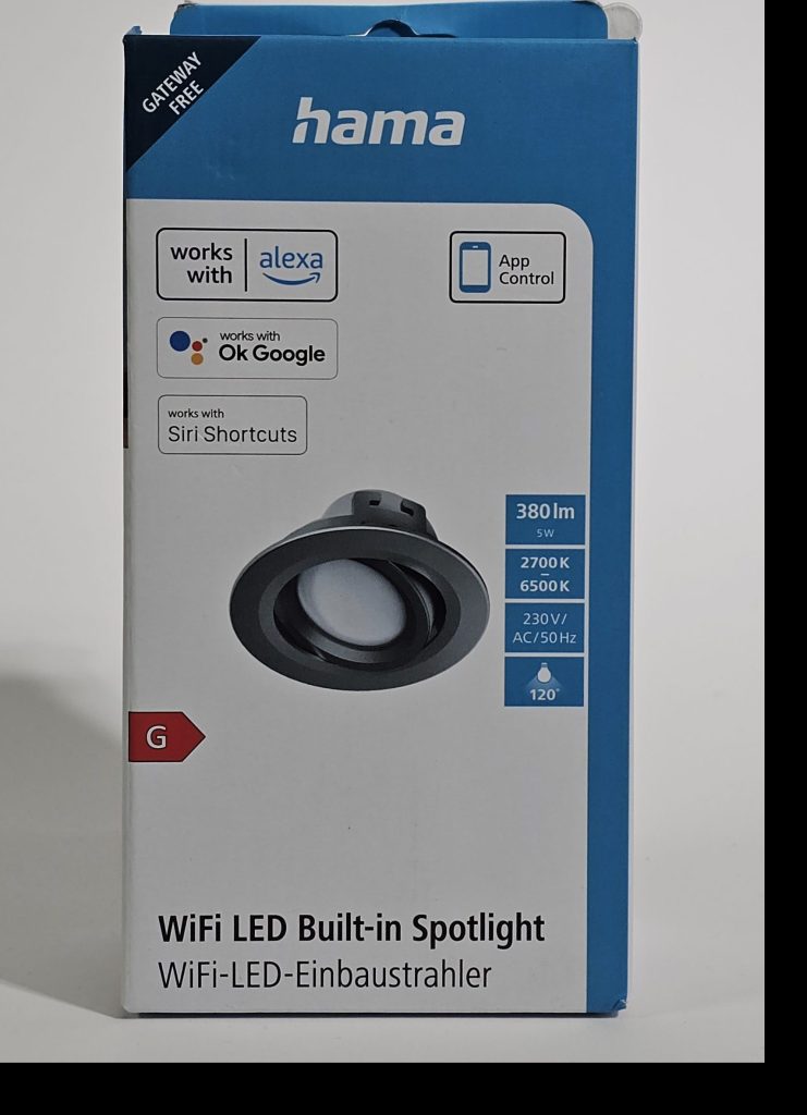 hama wifi led inbouwspot app bediening grijs | nieuw voorkant doos