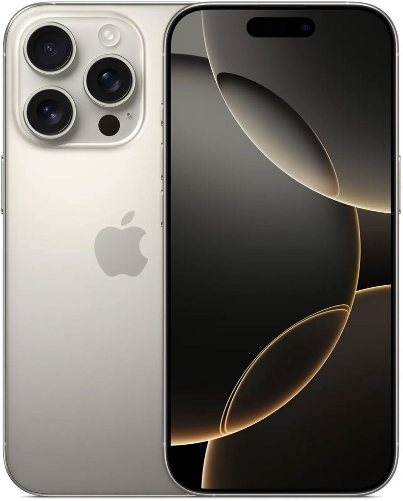 apple iphone 16 pro 128gb natural titanium voor en achterkant