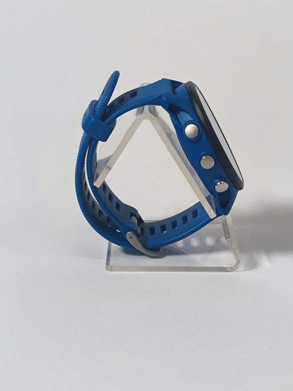 garmin forerunner 255 45,6mm blauw zij-aanzicht