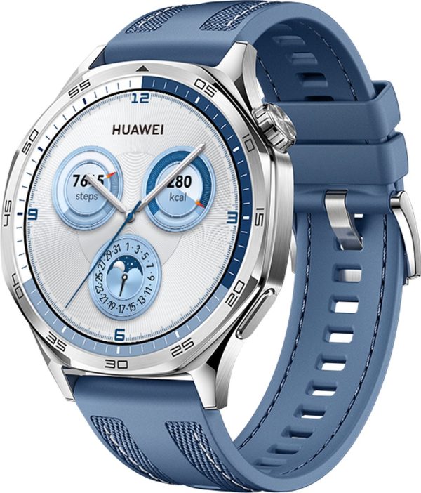 hauwei watch gt5 46mm blauw schuin