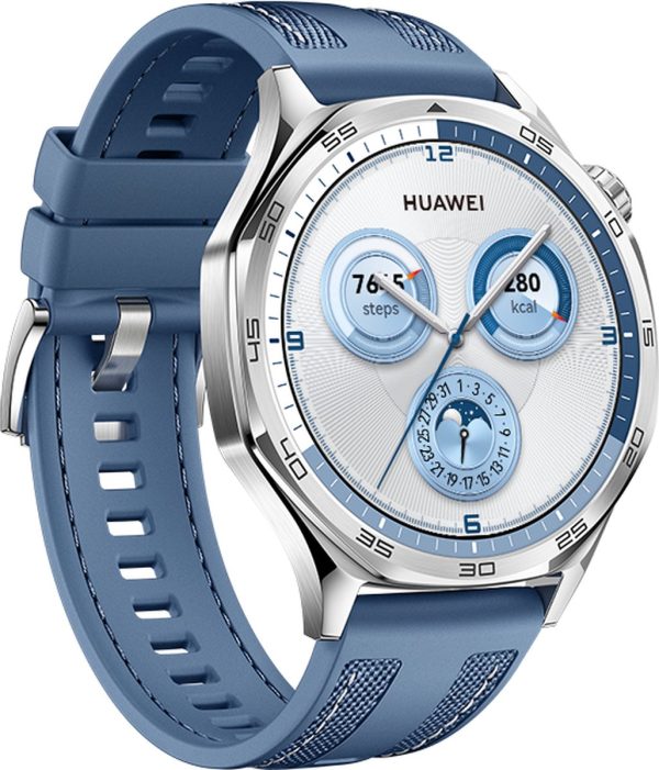 hauwei watch gt5 46mm blauw schuin
