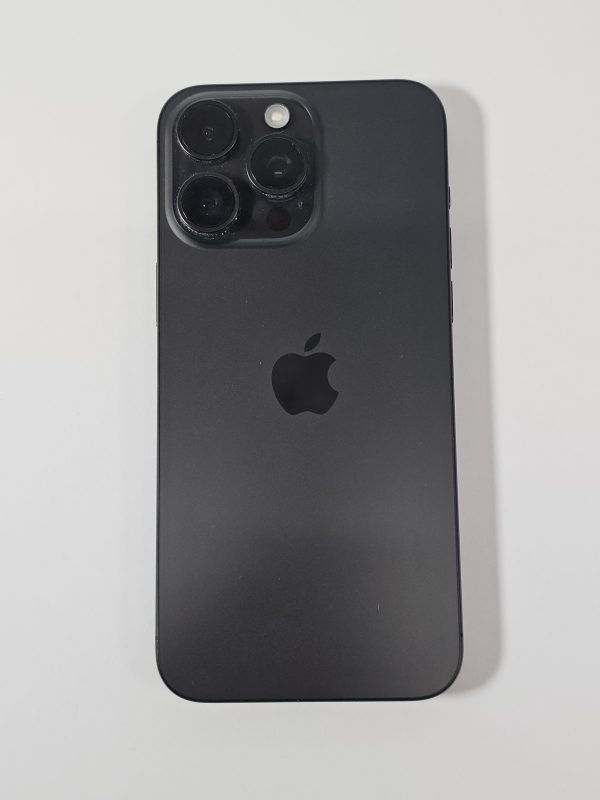 apple iphone 15 pro max 512gb titanium zwart 89% accu achterkant