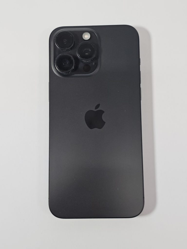 apple iphone 15 pro max 512gb titanium zwart 89% accu achterkant