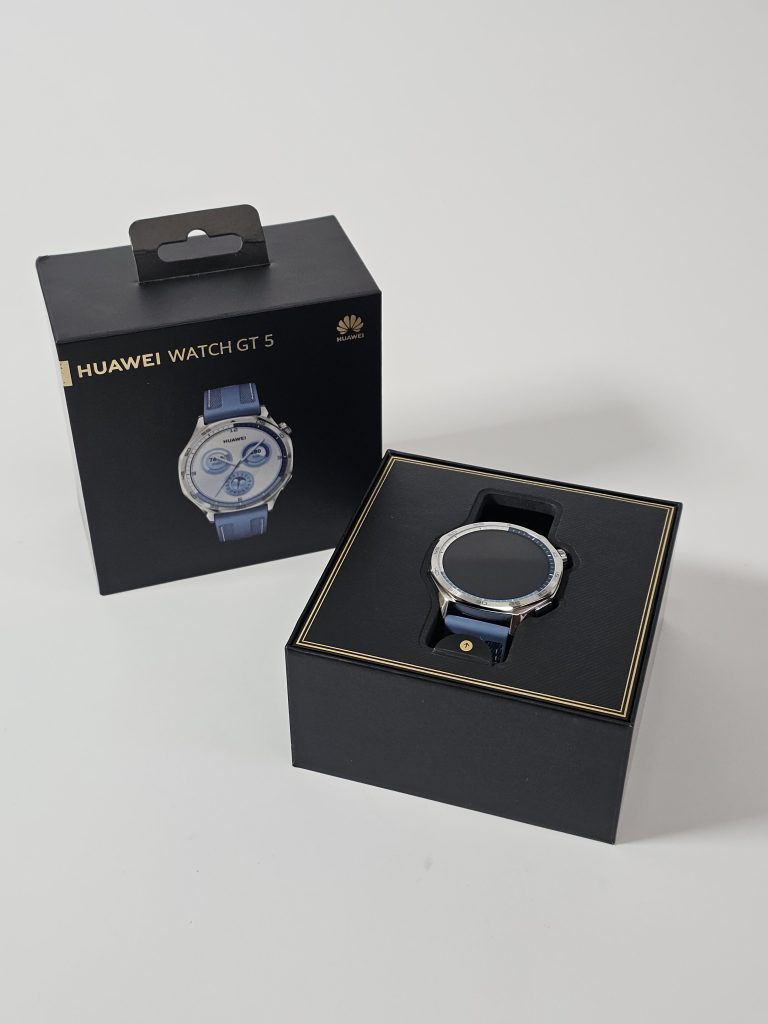 hauwei watch gt5 46mm blauw in doos