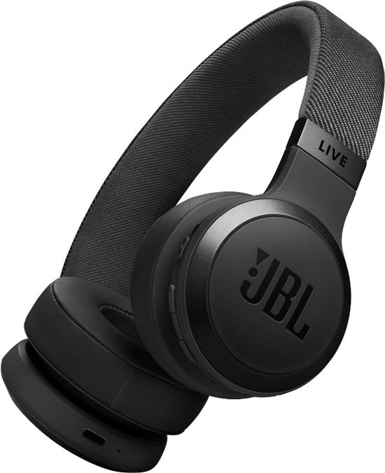 jbl live 670nc draadloze on ear koptelefoon zwart schuin