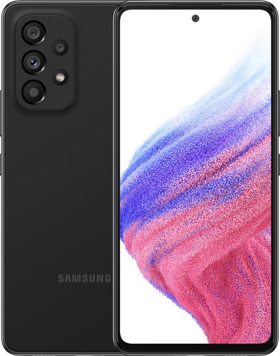 samsung galaxy a53 128gb zwart 5g - Voor- en achteraanzicht
