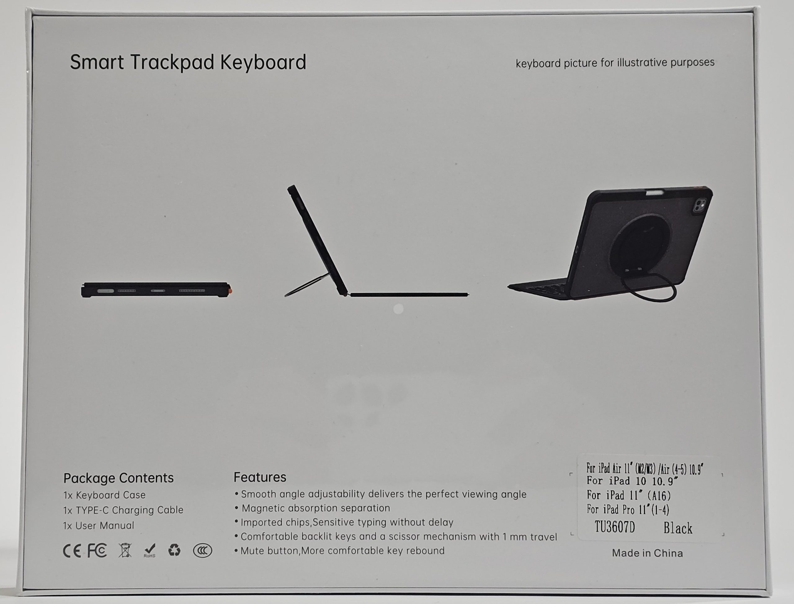 smart magnetic trackpad folio ipad 10.9/11 grijs | nieuw