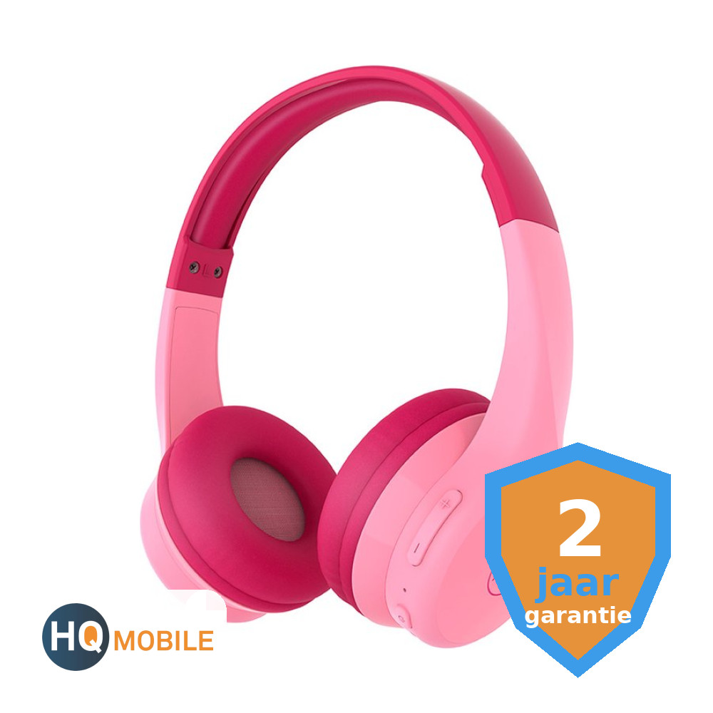 motorola sound koptelefoon moto jr300 voor kinderen met volumebegrenzer bluetooth audio splitter roze