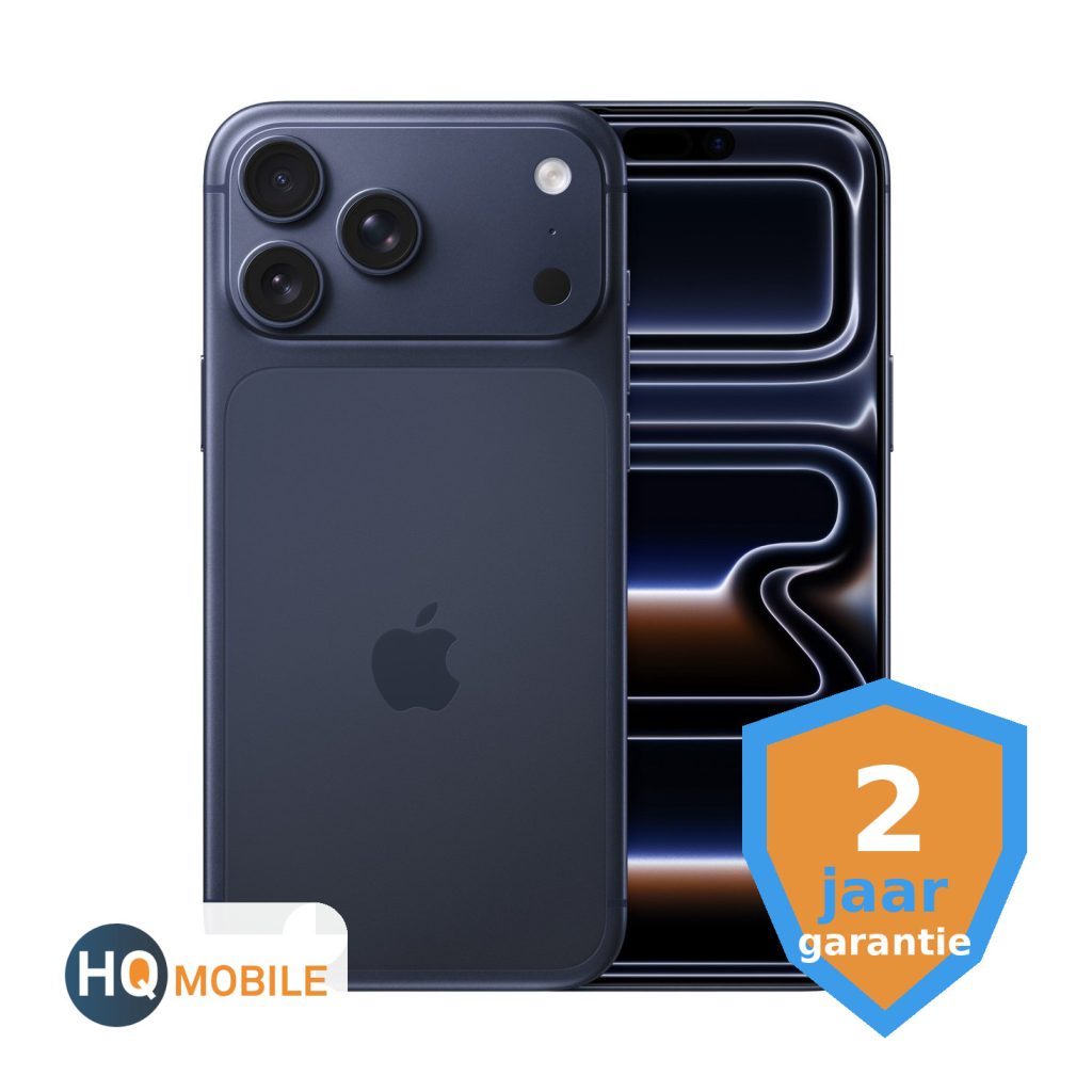 apple iphone 17 pro max 512gb deep blue voor en achter